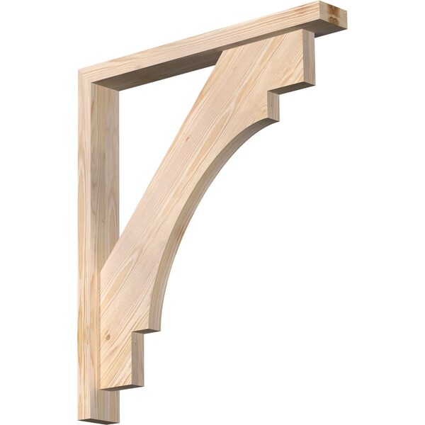 Ekena Millwork Merced Block Smooth Bracket w/ Offset Brace, Douglas Fir, 3 1/2"W x 26"D x 30"H BKT0402X26X30MRC05SDF - main